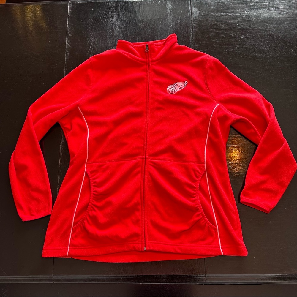 Retro Detroit Red Wings XL Zip Up Fleece Long Sleeve Zip Up Sweater Embroidered